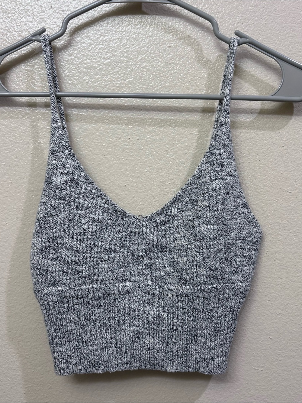 Gray Knit Crop Top